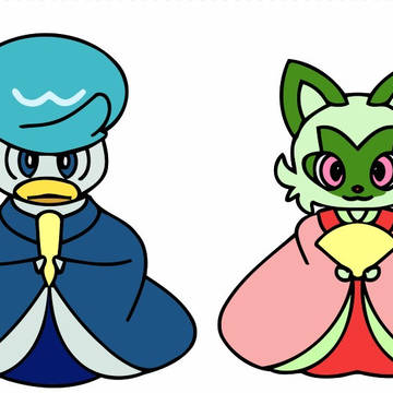 ニャオハとクワッスのおひなさま