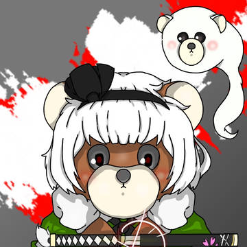 自宅のクマをの人形を東方キャラに被せて描いたら４
