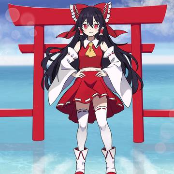 長い髪の霊夢
