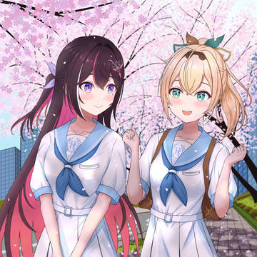 『桜舞う通学路』