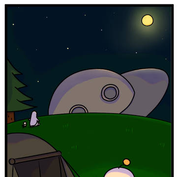 🏕️🌕 #宇宙人マルルとマモルくん 満月の夜にキャンプ