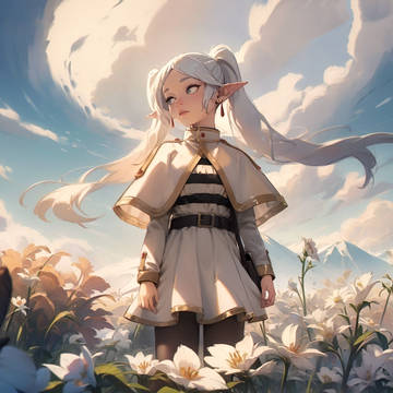 Frieren in the flower field