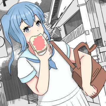 すいちゃん登校中