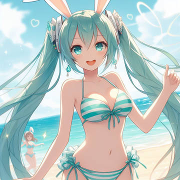縞ビキニ 初音ミク Stripe Bikini Miku