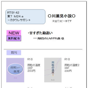 RTS‼42　お品書き・委託本リスト