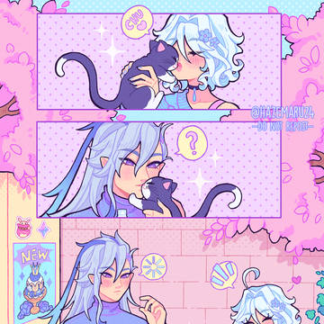 Cat's nose kiss
