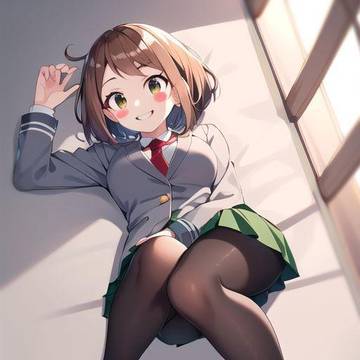 寝そべる麗日お茶子