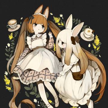 Caféうさぎたちとミモザ