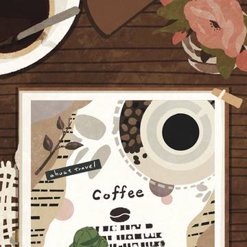 coffee time collage風イラスト