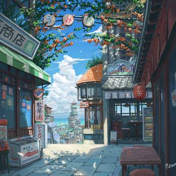 海の見える路地