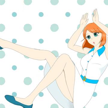うさ耳ポーズの女の子
