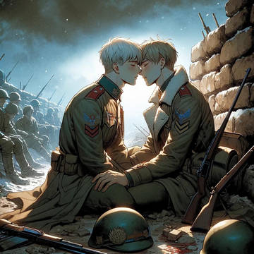 【AI BL画像】兵士のBLカップルAIイラスト5選！