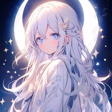 月と女の子