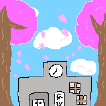 ドット絵  卒業式をイメージした(*^^*)