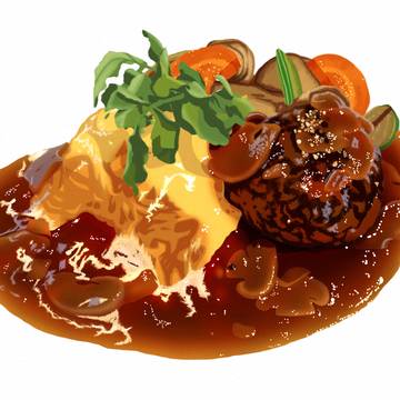 デミグラスオムハンバーグ