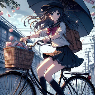 自転車と女子高生
