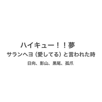 サランヘヨ（愛してる）と言われたHQ男子