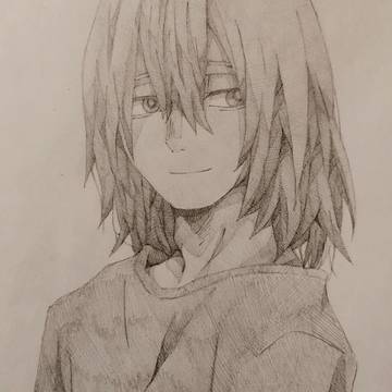 僕のヒーローアカデミアの与一(初代)をシャーペンで描きました。