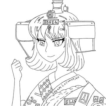 58654号機　蒸気機関車擬人化