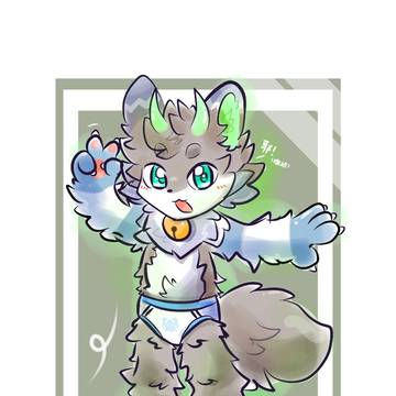 A little dragon-wolf boy! 💚