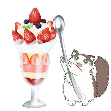 ウキねことパフェ