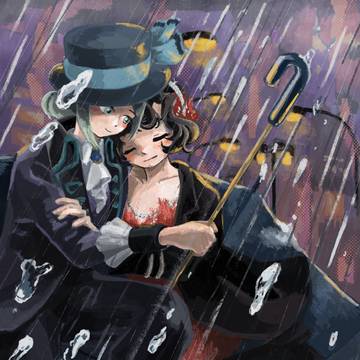 雨から逃れ