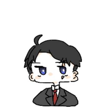 黒髪と白髪の💧🌳(デフォルメ)