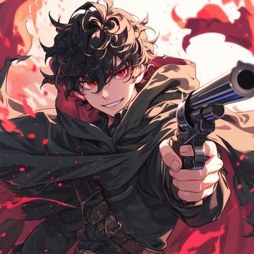 真っ黒男×拳銃