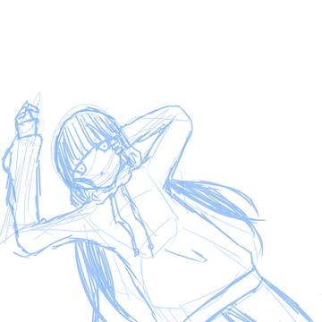 おさげちゃんラフ
