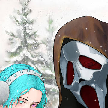 雪の中