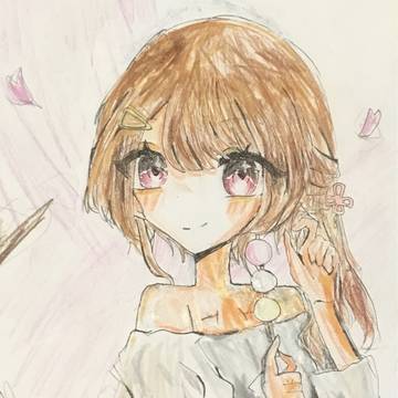 花より団子、いや団子よりカメラ目線の女の子