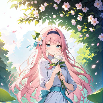 花の中の女の子