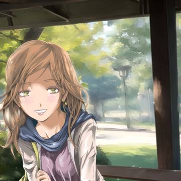 女の子イラスト運動　今日のテーマ「髪の毛ふわふわ女子」