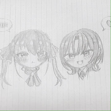 休憩の合間に描いた青マリ