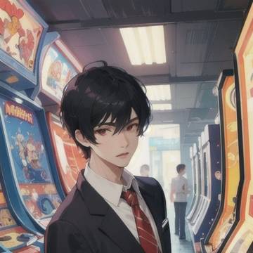 High School Boy at Arcade