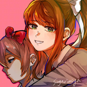 Sayori with ? (from DDLC)