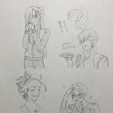 初描きたち(伽羅ちゃんとみっちゃんを除き)