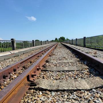 Railway on the bridge
