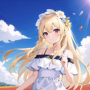 花園に立つ少女