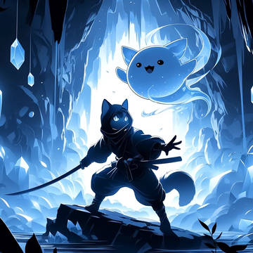 Ninja in cyan cave