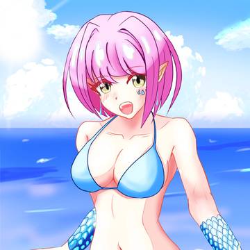 水着のピンク髪ちゃん！