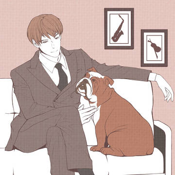 犬とスーツ