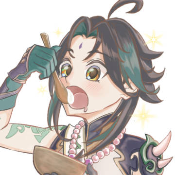 杏仁豆腐食べてる魈様！