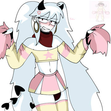 【らくがき】チアリーダー衣装を着たゆきくん