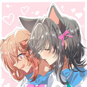 Cat Yori and Puppy Hima🌸🧡💙