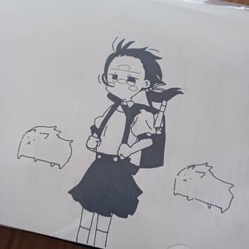 強風オールバックイラスト
