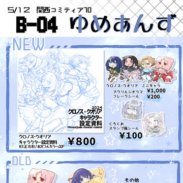 関西コミティア70・お品書き