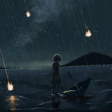 星雨の中で