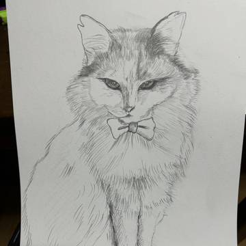 ねこ肖像画　ペット肖像画