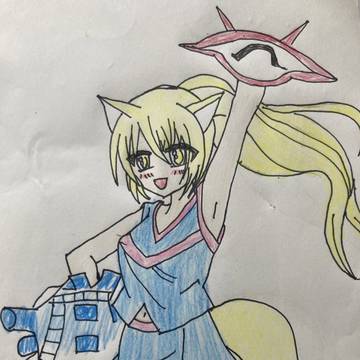 応援してくれる狐耳少女